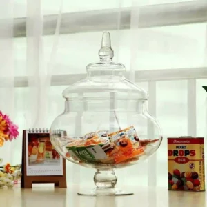 برطمان حلويات (كاندي جار) بومبية 27 سم زجاج بقاعدة Candy Jar